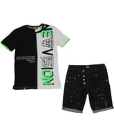 Compleu vara baieti, tricou si pantaloni scurti, Carrinos, bumbac